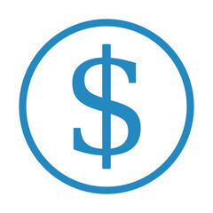 niebieski symbol dolara, grafika wektorowa