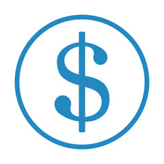 niebieski symbol dolara, grafika wektorowa