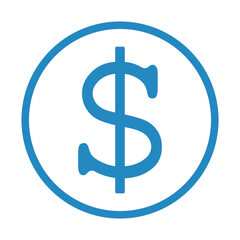 niebieski symbol dolara, grafika wektorowa