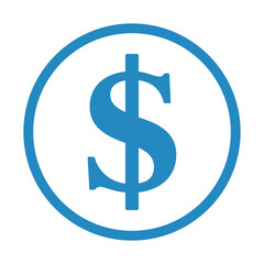 niebieski symbol dolara, grafika wektorowa