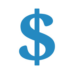 Obraz premium niebieski symbol dolara, grafika wektorowa