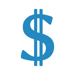 niebieski symbol dolara, grafika wektorowa