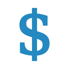 Fototapeta premium niebieski symbol dolara, grafika wektorowa