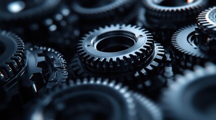 Minimalist Gears on Dark Gray Background