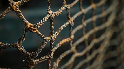 Close-up view of a dirty net