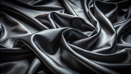 Fototapeta premium Black Silky Background Photography: Abstract Textures, Dark Elegance, Luxurious Fabric, Smooth Surface