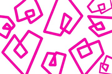 Heart pink spiral doodle pattern