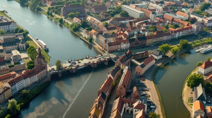 Fototapeta premium aerial view country