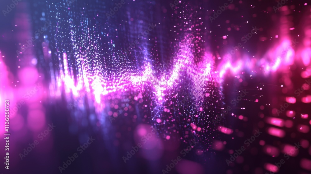 Aufkleber dynamic visualization of sound waves digital environment infographic content abstract conceptual des