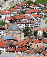 Obraz premium The historical Beypazari Town in Ankara, Turkey, is a touristic city with its old Ottoman houses and historical mosques.