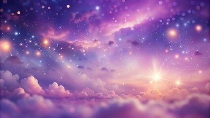 Fototapeta premium Blurred Violet Sky with Pink Light Effects for Cosmic Abstract Backgrounds, Ideal for Romantic Space-Themed Banners and Digital Designs