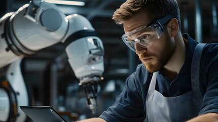 Industrial setting with a male engineer