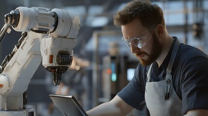 Industrial setting with a male engineer