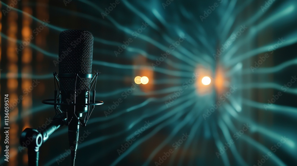 Poster Recording session in a serene studio sound engineering calm environment creative viewpoint high-quality atmosphere
