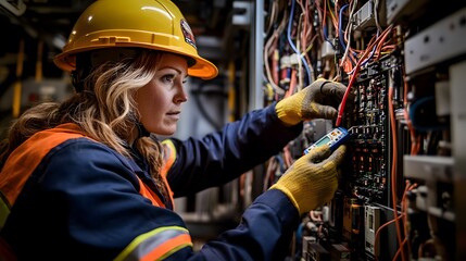 Industrial setting with a male engineer