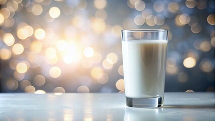 Bokeh Milk Glass Photography, Isolated Milk Drink, Creamy Milk Photo, White Background Milk Image, Studio Shot Milk Glass