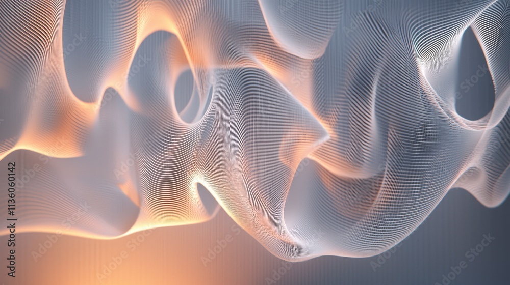 Poster Dynamic abstract glowing sound waves creating patterns digital art vibrant environment creative viewpoint