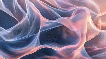 Obraz premium Dynamic abstract glowing lines illustrating tonal changes in fluid motion studio setting digital art vibrant colors