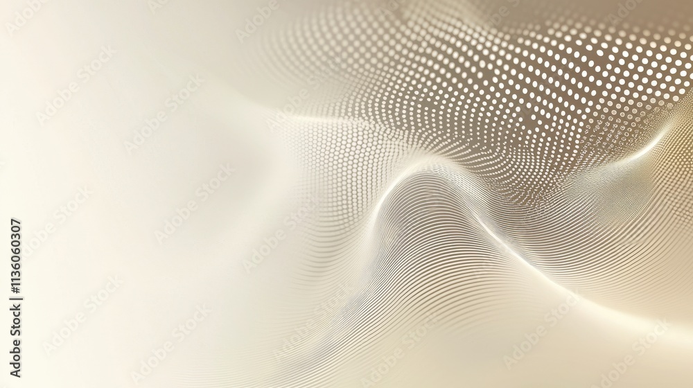 Poster Pulsing light dots create abstract rhythm digital space visual art bright environment close-up view digital concept