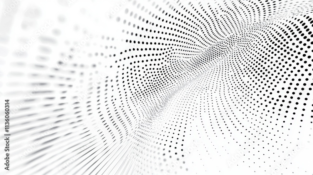 Fototapete dynamic light dots pulse in abstract rhythm digital art modern environment visual concept art