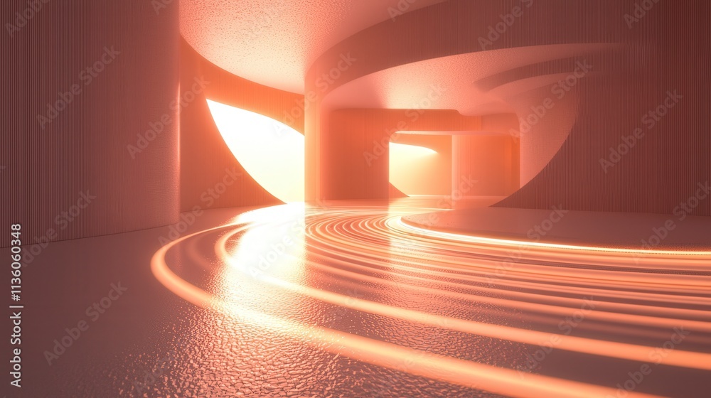 Poster glowing resonance visualization abstract space digital artwork contemporary environment artistic vie