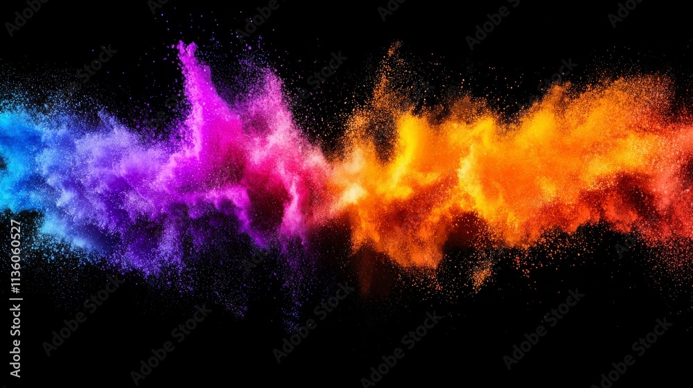 Aufkleber vibrant colors bursting outwards abstract art digital design creative space dynamic perspective expr