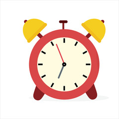 The alarm clock vector is isolated on a white background