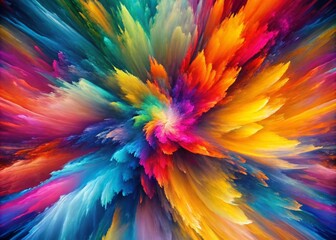 Bright Abstract Painting Background with Noise Effect - Vibrant Fractal Colors for Creative Graphic Design and Artistic Inspiration in Panoramic Photography