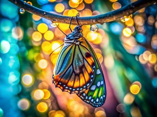 Butterfly Cocoon Images, Silk Worm Chrysalis Photos, Butterfly Pupa Pictures, Insect Metamorphosis Stages