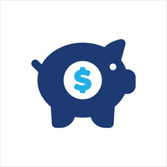 Piggy bank icon, coin money vector illustration