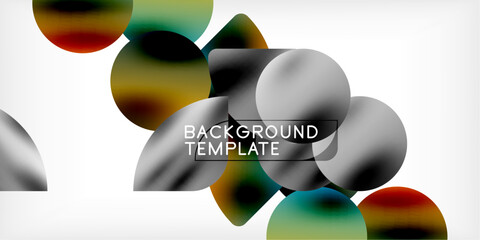 Color geometric shapes background shadow circles