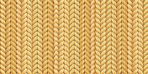 Beige Knitted Seamless Pattern Background - Realistic Knit Texture Design
