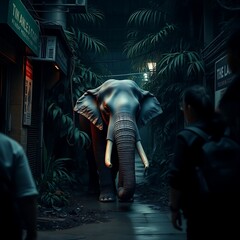 elephant at night