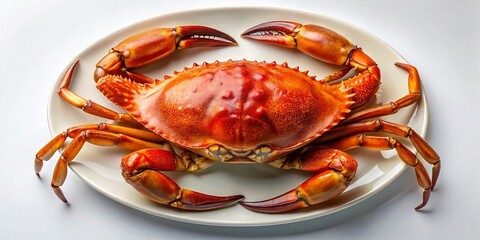 Crab on Plate Aerial Photography, Food Photography, High Angle View