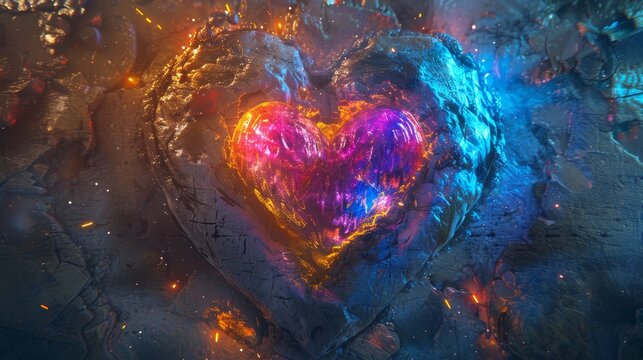 Vibrant neon heart  a romantic light source for love themed events and celebrations