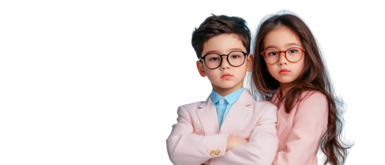 Two young children with glasses, a heartwarming portrait of friendship and shared moments