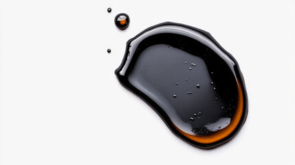 Obraz premium Black Liquid Splashes: A dramatic, abstract close-up of a black liquid splatter, showcasing the captivating interplay of light and shadow, creating a textured, artistic effect. 