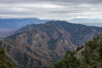 Naklejka premium San Gabriel Mountains, Los Angeles County, California. Angeles National Forest / San Gabriel Mountains National Monument. Mount Wilson
