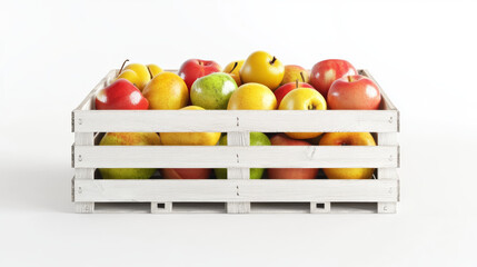 3d white wooden box crate mockup. Fruit or vegetable basket isolated realistic vector. Empty farm pallet container for harvest packaging. Agriculture storage and delivery element set with wood texture