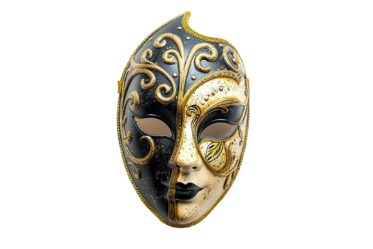 An Opera Mask, Isolated on a Transparent Background, Ideal for Theater, Masquerade, or Costume-Themed Designs