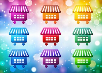 Naklejka premium Online Store Logos - Bokeh Effect Design