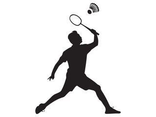 tennis player silhouette vector illustration