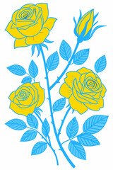 pattern with flowers and leaves