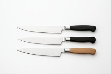 Obraz premium Solid-color knife mock up showcasing three distinct styles and handles