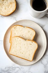 Naklejka premium slices of bread on table