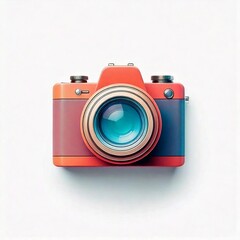 Camera icon logo with isolated white background for it and technology conceptual