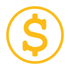 żółty symbol dolara, grafika wektorowa