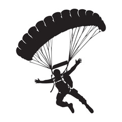 Skydiving Silhouette Vector 