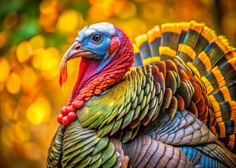 Fototapeta premium Colorful Turkey Feathers Thanksgiving Bird