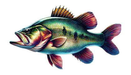 Fototapeta premium Bass Fish on white background 1